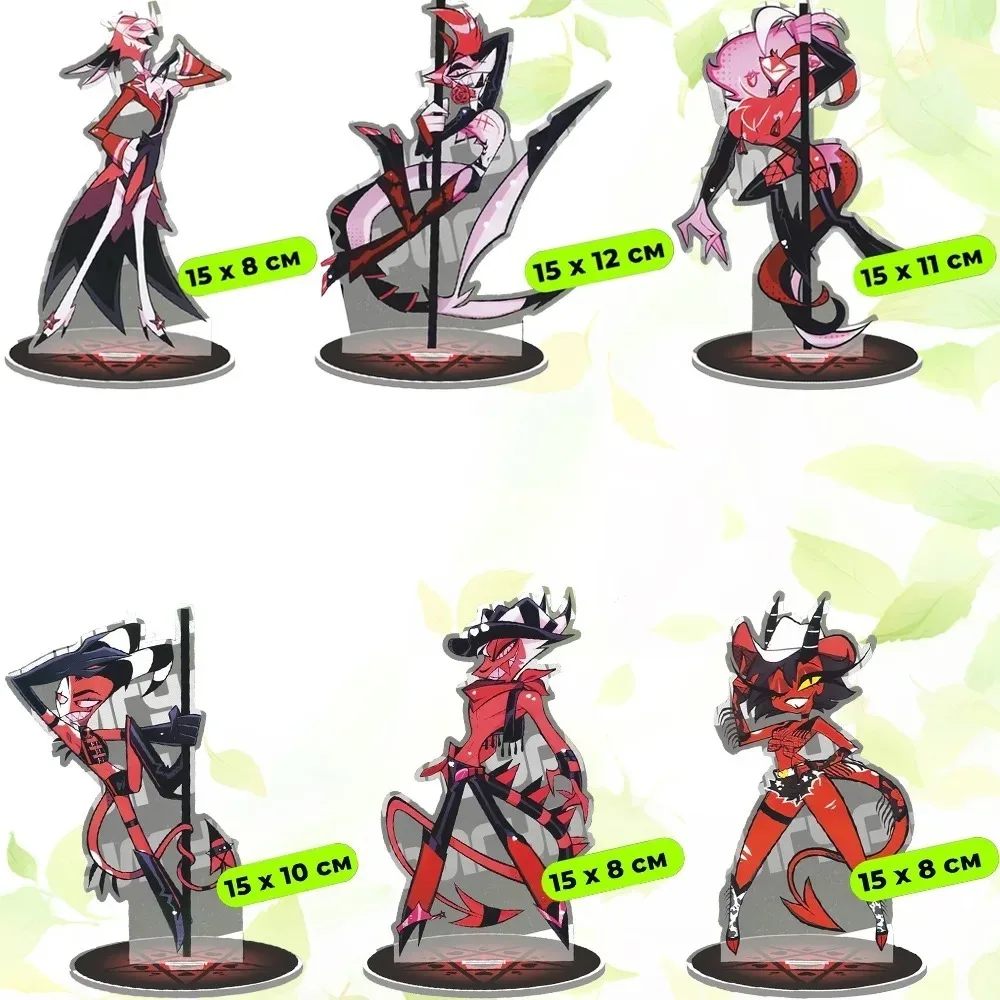 Figura Acrílica de 15 cm de Helluva Boss, Bilitzo, Moxxie, Vassogo, Loonie y Stella, Adorno de Escritorio, Regalo para Fanáticos de los Dibujos Animados