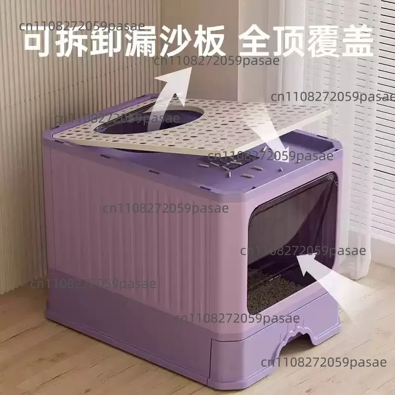 Extra-Large Fully Enclosed Drawer-Style Litter Box for Chubby Cats: Odor-Proof and Splash-Proof Litter Box for Kittens and Cats