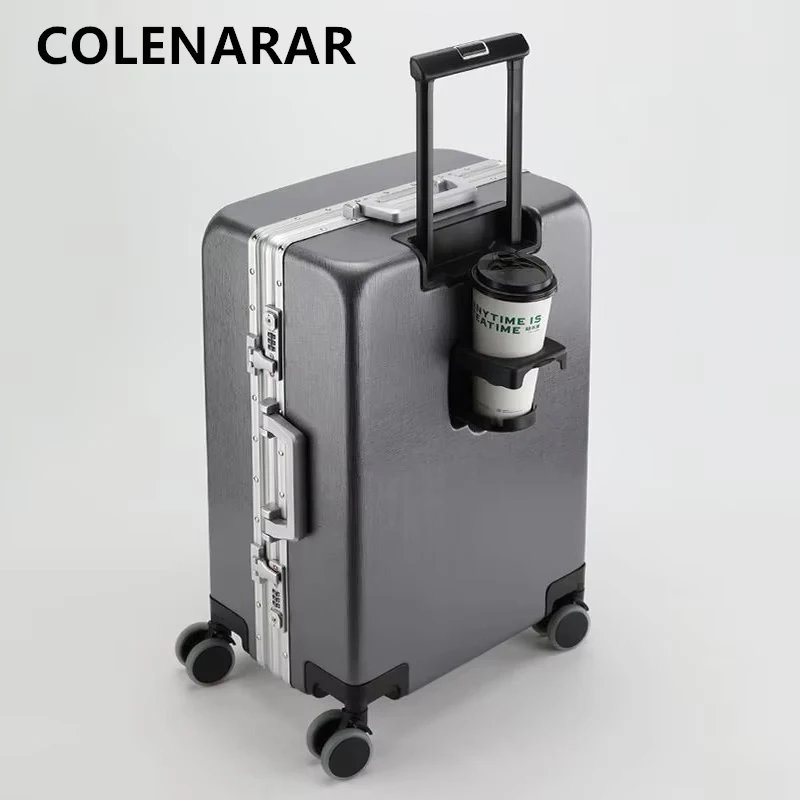 COLENARA High-quality Luggage Aluminum Frame Boarding Box Large Capacity Trolley Case 20