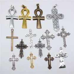 2pcs Big Cross Pendant For Necklace Making Keychain Making Diy Handmade Craft