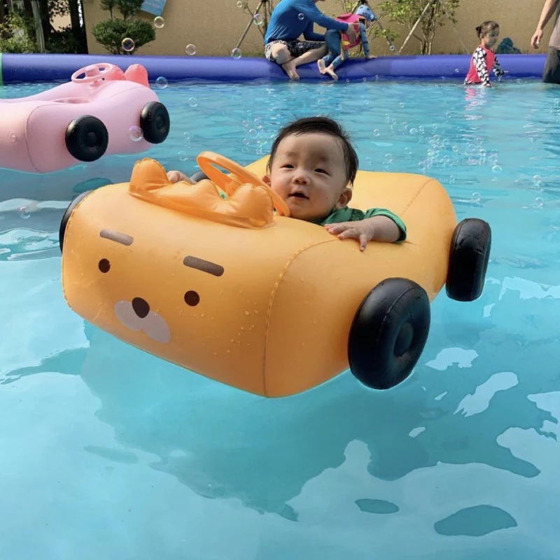 Children's Water Car Shape Swimming Ring Baby Cartoon Steering Wheel Sitting Ring Male and Female Baby Life Buoy Equipment Props