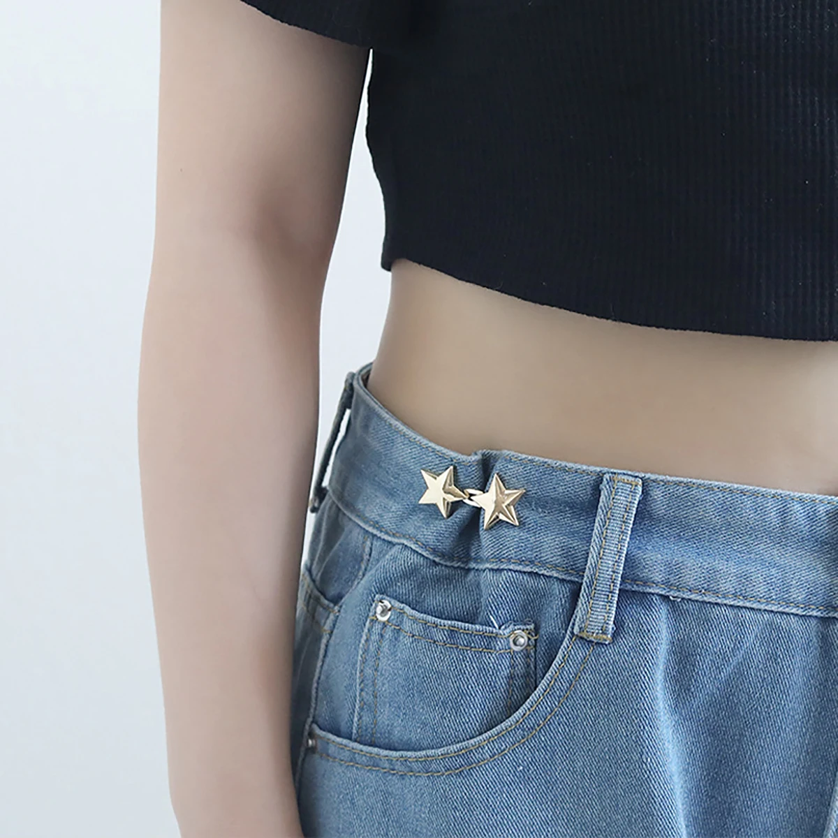

1 Pair Jeans Button Adjustable Clips for Pant Skirts Waist Tightener Buckle Snap Button Adjuster Pants Pin Retractable Button ﻿