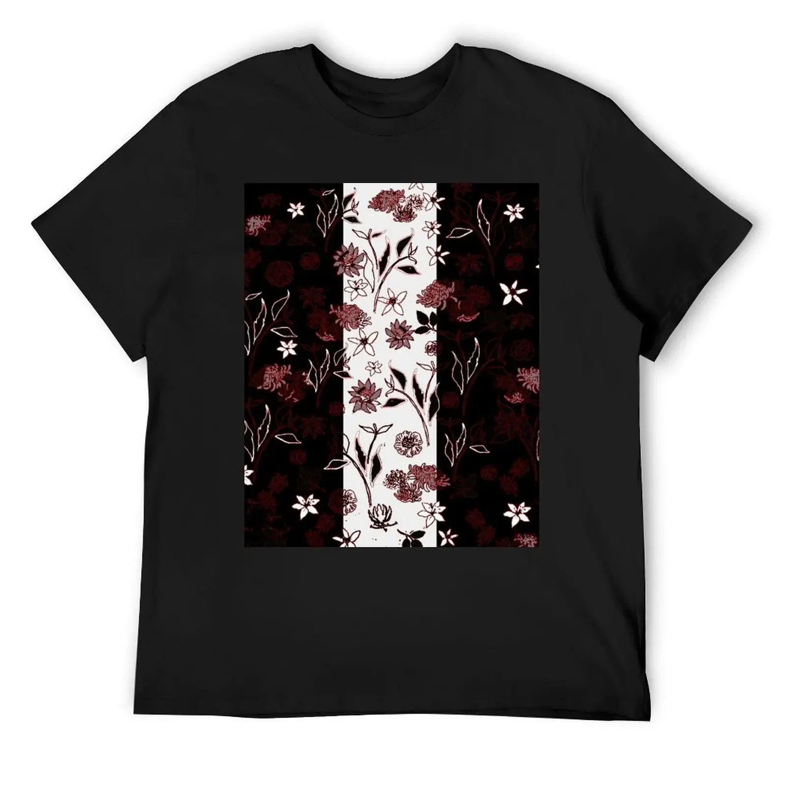 TWO TONE RED LINE FLORAL T-Shirt quick drying anime clothes plain white t shirts men