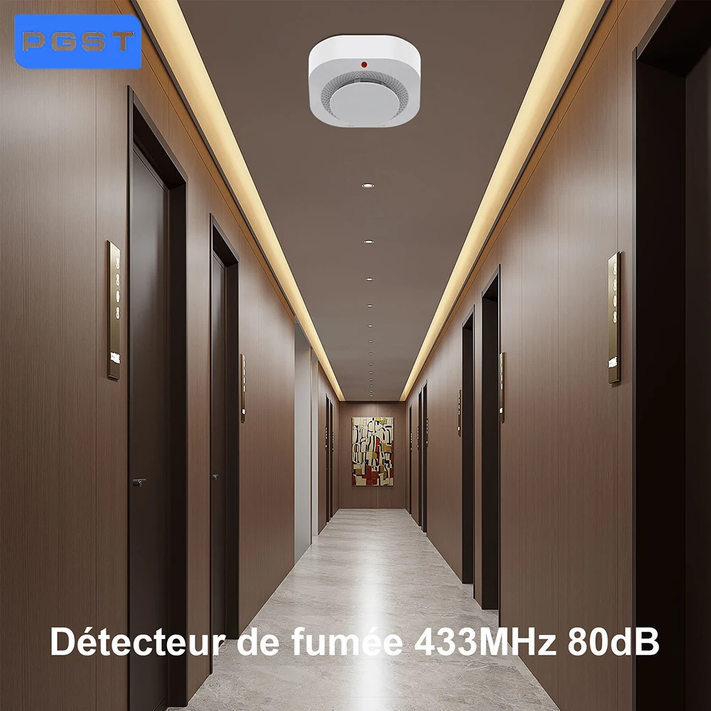 Capteur d'alarme de fumée de Protection incendie sans fil 433MHz, détecteur d'alarme pour systèmes d'alarme de sécurité domestique RF GSM