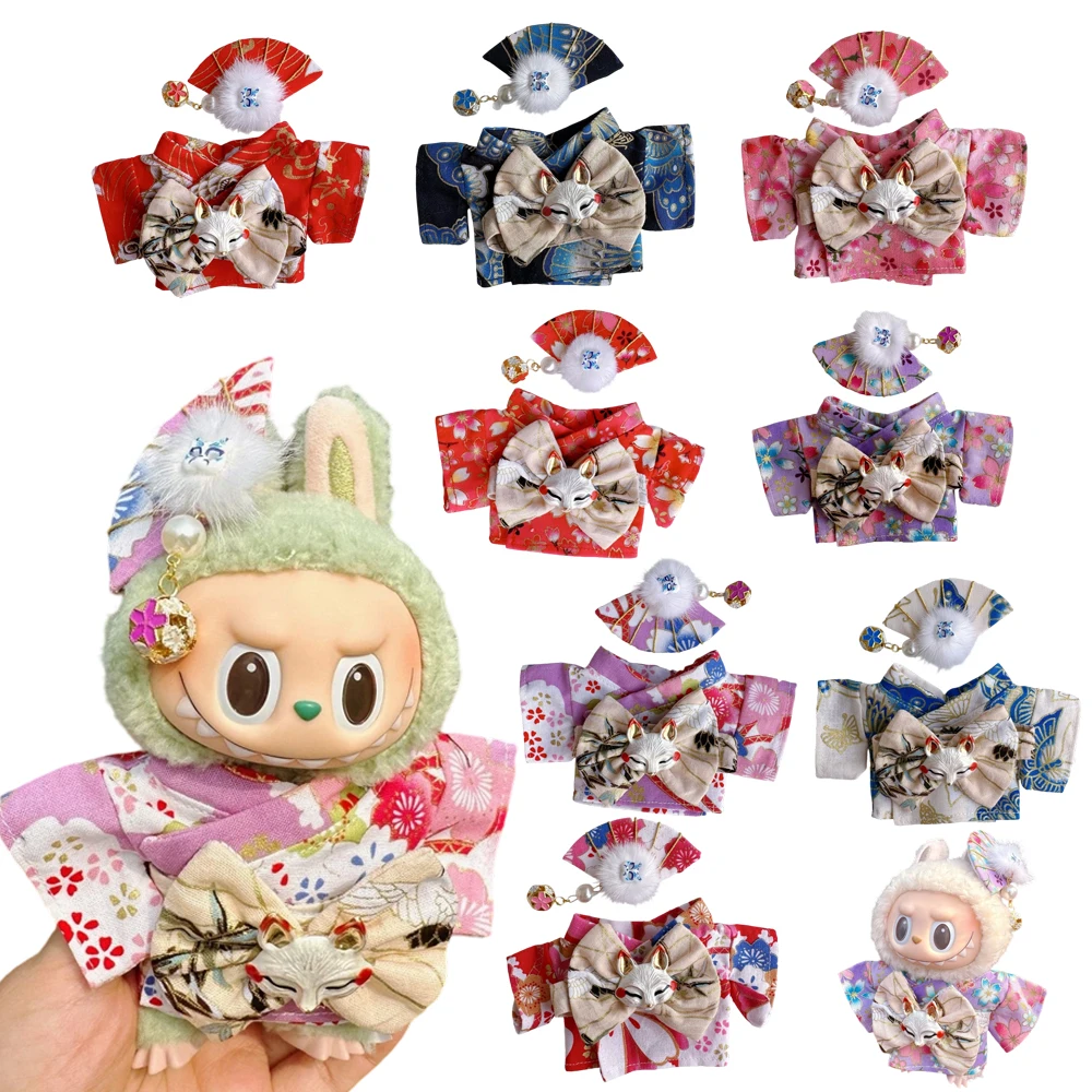 

Miniature Kimono Skirt Set for 17cm Labubu Dolls Cute DIY Doll Lovely Outfit Accessories