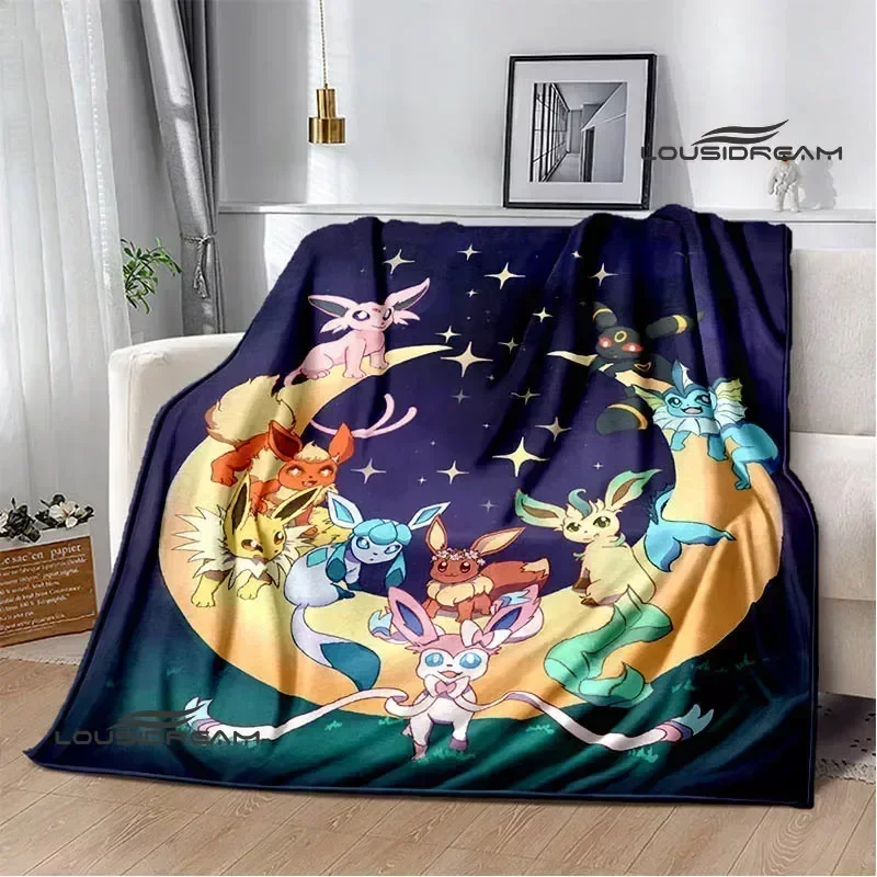 3D Cartoon P-Pokemons Printed Blanket Picnic Carpet Flange Warm Blanket Soft and Comfortable Carpet Bed Linings Birthday Gift