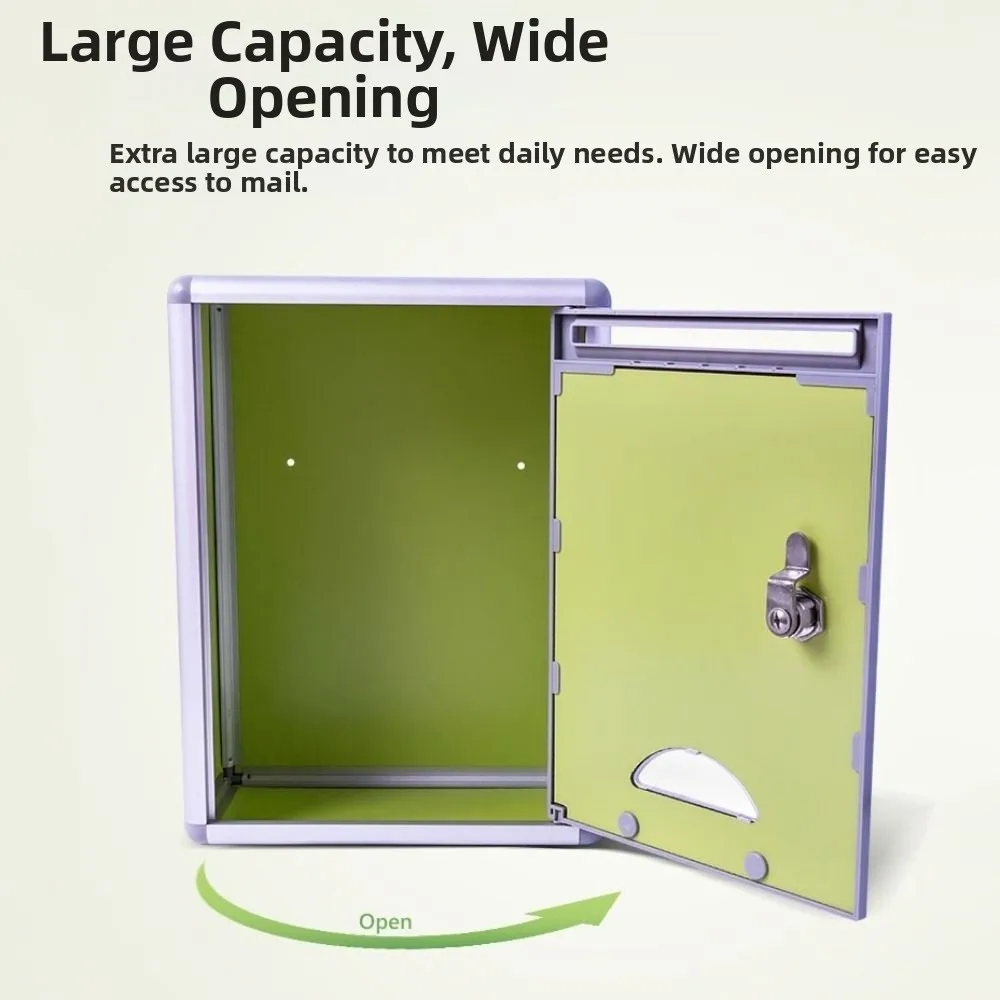 Aluminium Alloy Locking Ballot Box Wall Mounted Secure Suggestion Mailbox with Lock Key Creative Express Inbox Hotel