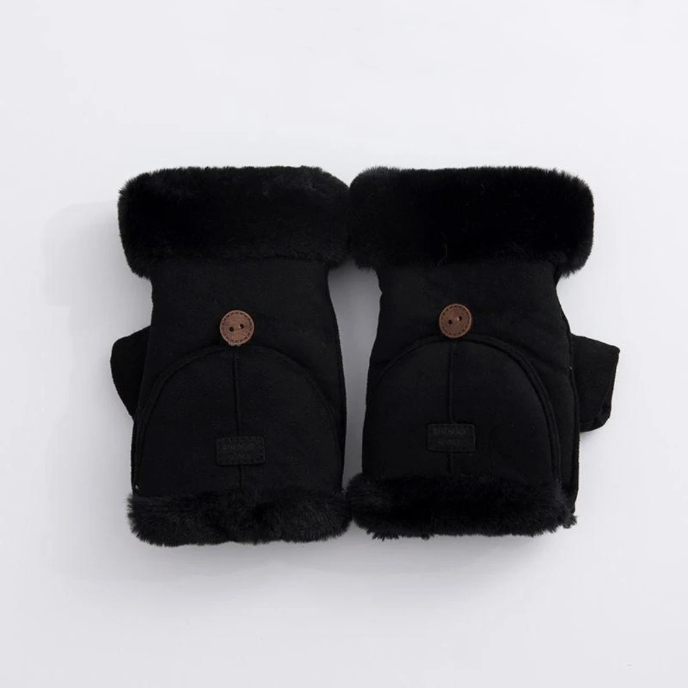 

Fashion Thick Half Finger Gloves Keep Warm Winter Gloves Touch Screen Flip Mittens Winter