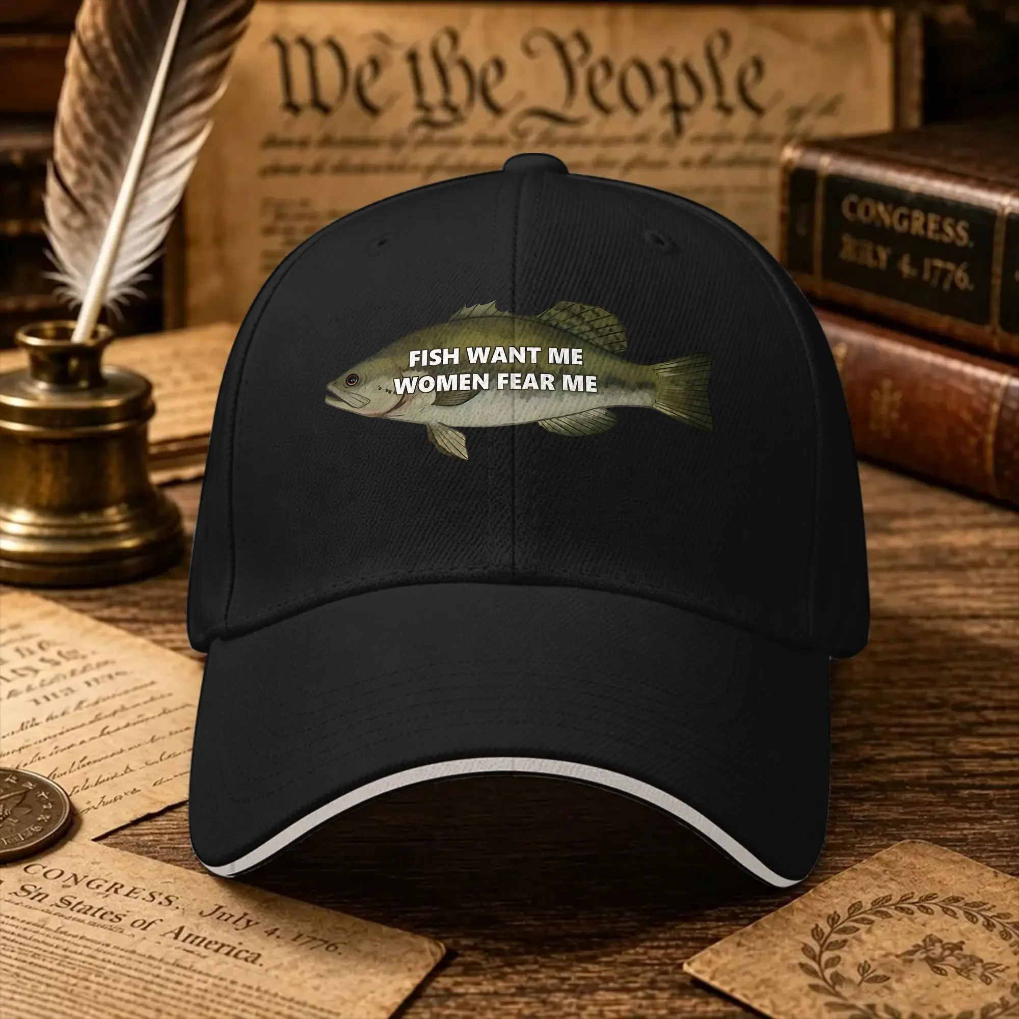 Fish Want Me Women Fear Me  Casual Baseball Cap  Running Trucker Hat Spring High Quality Men Adult Fitted Retro Baseball Caps