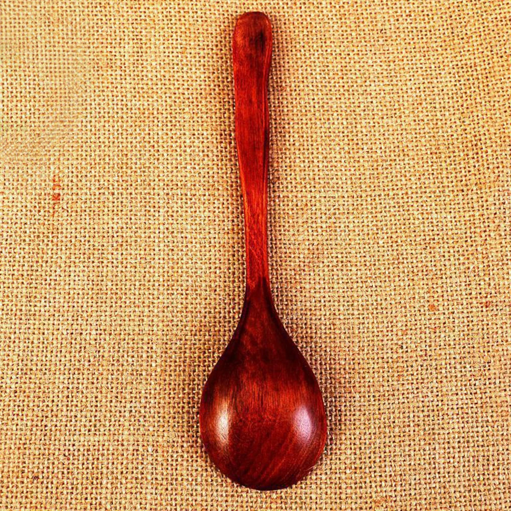 

2pcs Wooden Spoon Premium Natural Wood Soup Ladle For Kitchen Wood Cooking Scoop Cooking Scoop Seasoning Ladle Dark Red