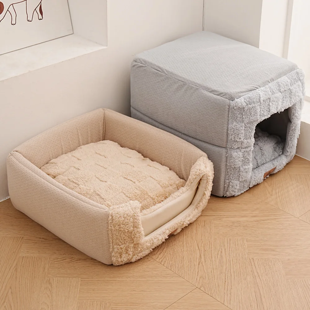 Winter Cat Bed Cave-Cat Beds for Small Pets,Soft and Warm Cats House Tent Bed,Foldable and Washable with Removable Cushioned