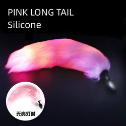 Luminous LED  Metal Silicone Cosplay Animal Glowing Tail Fur Fox Nightclub Rave Outfits Gogo Dancer Tron Dance Wear Props New