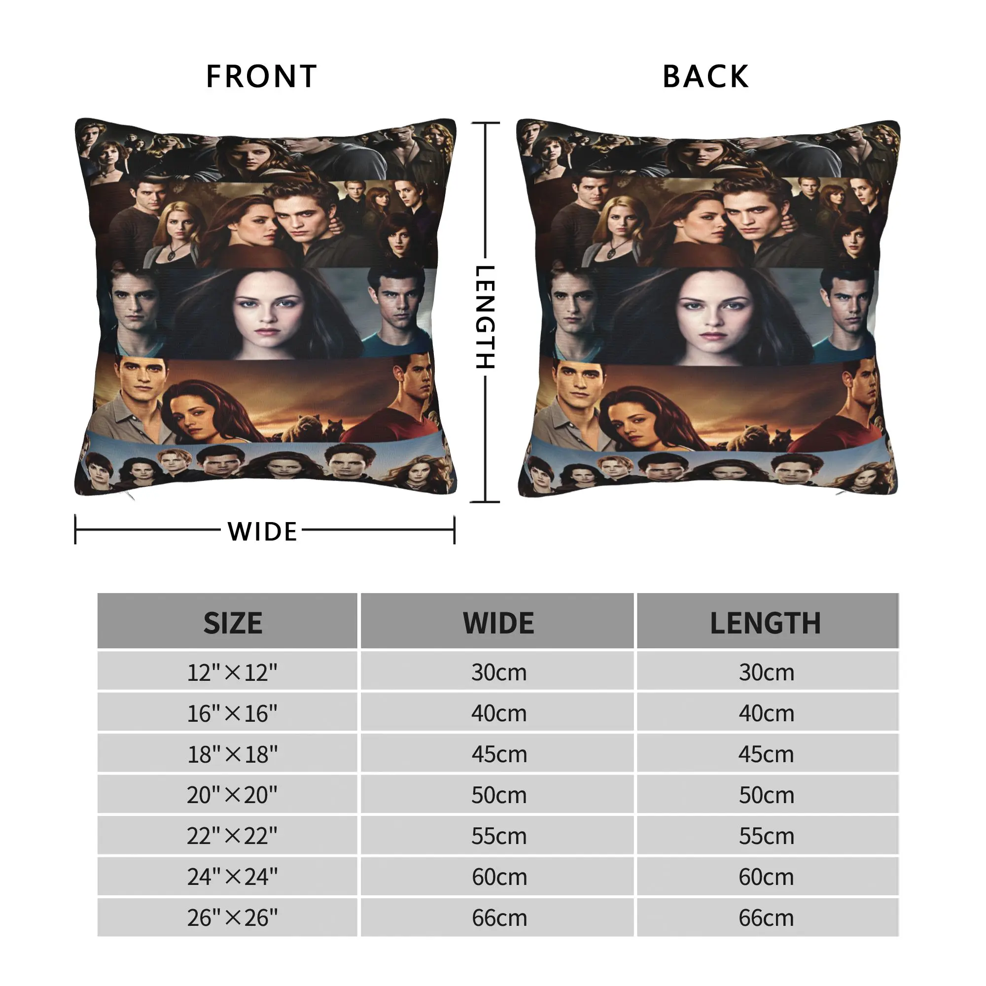 Twilight Saga Edward Bella Pillowcases  Fashion Pillow Case For Office Car Home Decor Comfy Pillow Cover