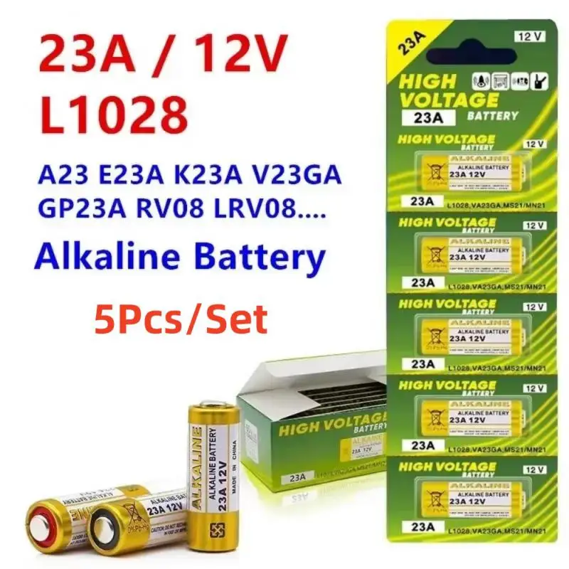 10/5Pcs A23 23/27A 12V Alkaline Battery 23GA A23S E23A EL12 MN21 V23GA GP23A MS21 LRV08 For Doorbell Remote Control Electric Toy