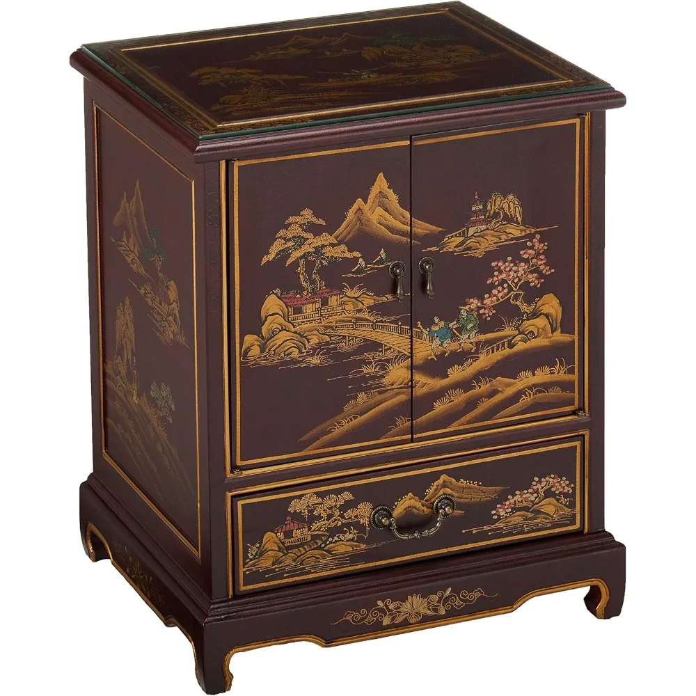 

Oriental Furniture Japanese End Table - Red Landscape