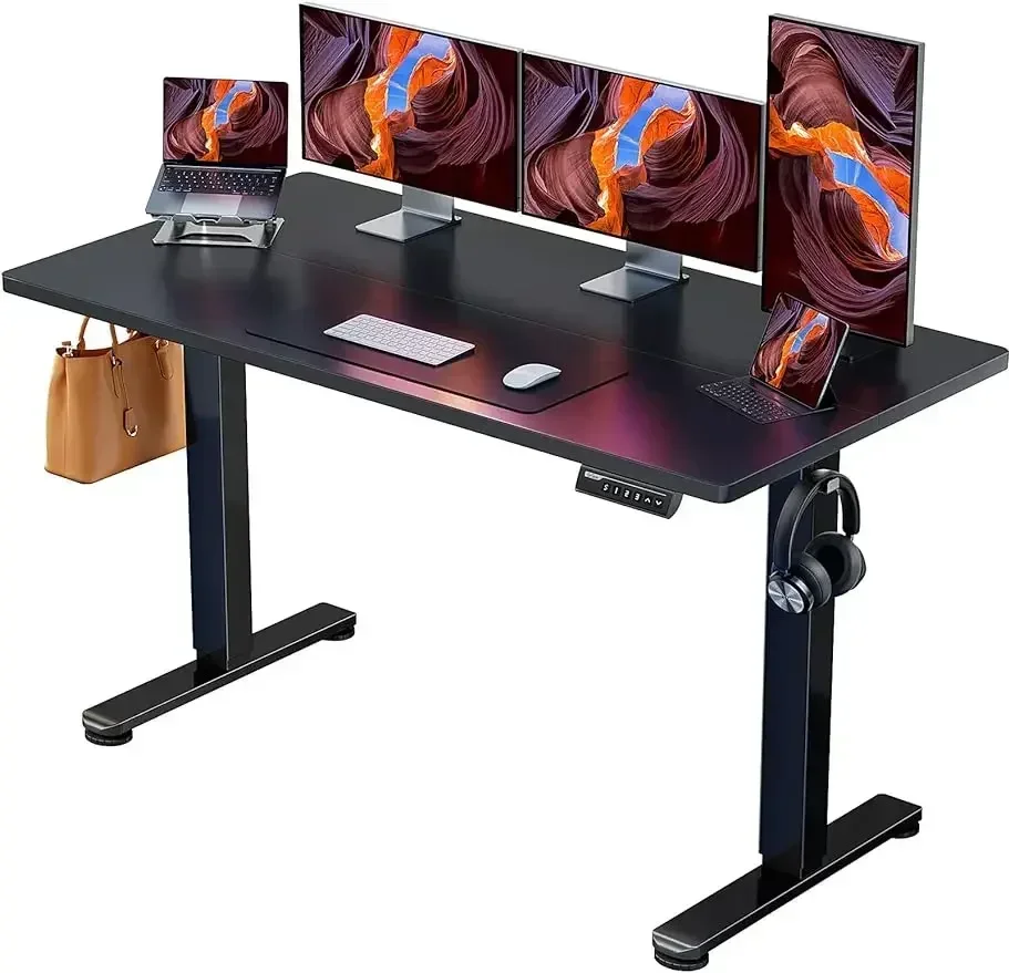 ErGear-Height Adjustable  Standing Desk, Sit Stand up  Memory Computer, Home Office  Black, 55x28 in