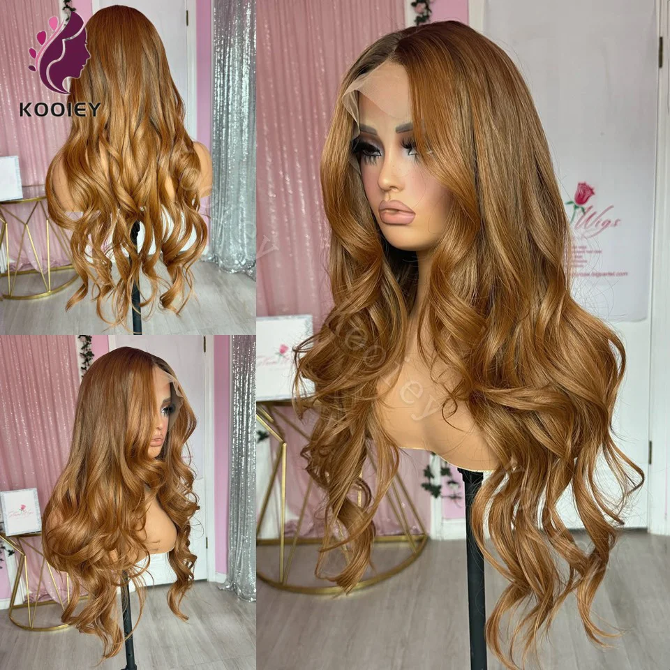 أومبير العسل براون شعر مستعار 13x6/360 Hd الدانتيل الباروكة الأمامية الزنجبيل براون الجسم موجة الدانتيل الجبهة خصلات الشعر المستعار الإنسان للنساء HD شعر مستعار دانتيل كامل #1