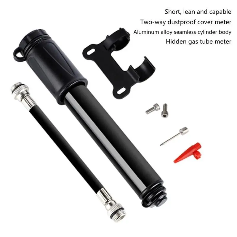 652F 소형 자전거 타이어 펌프 Presta & Schrader 휴대용 BMX 100PSI 미니 자전거 펌프 쉬운 펌핑을위한 알루미늄 합금 자전거 펌프