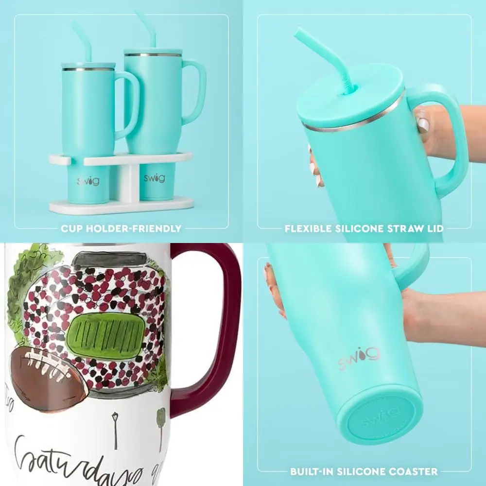 

Огромная изолированная дорожная кружка емкостью 40 унций с ручкой и соломинкой — идеально подходит для Columbia, SC Saturdays