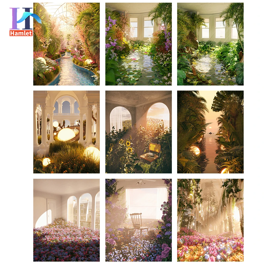 Painting by Number Indoor Sunny Garden Landscape Painting by Number Canvas Painting Wall Art Kids Adult Gift 50×65cm 24 Colors