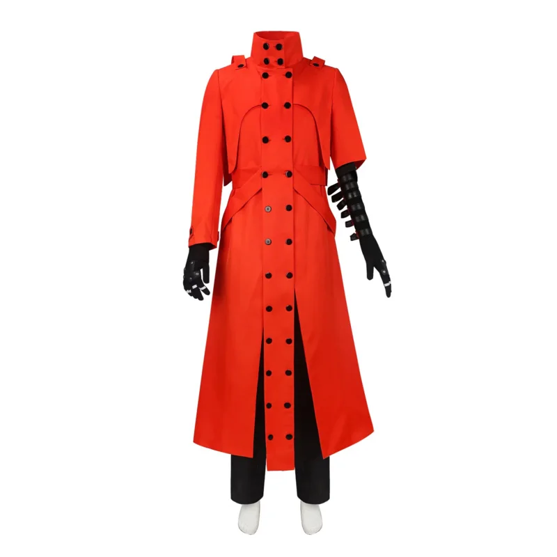 Anime Trigun vassh the stampede cosplay costume red coat jacket poncho set Halloween Carnival party men rode disguise clothes