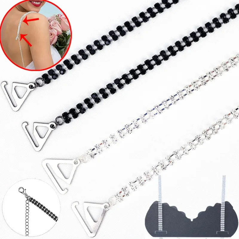 Rhinestone Shoulder Straps Adjustable Chain Bra Belt Invisible Underwear Lingerie Extend Holder Crystal Women Intimate Accessory