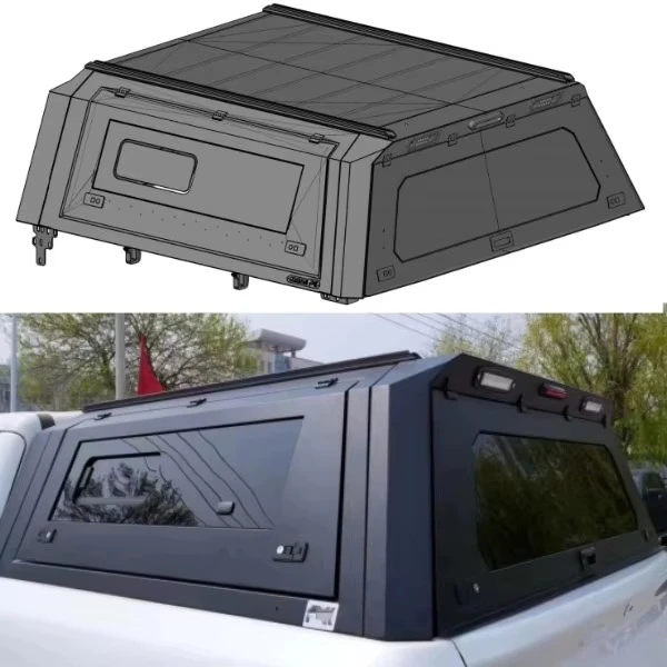 

Легкий алюминиевый/стальной топпер с твердым верхом — новая версия навеса для кемпера для различных пикапов