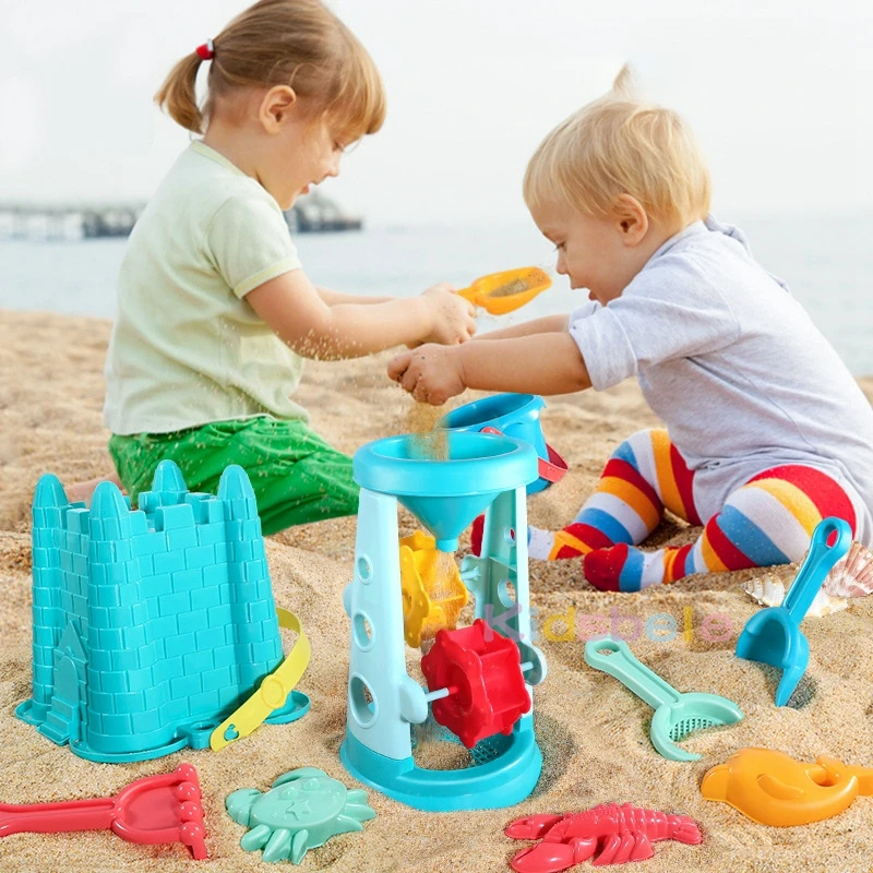 Kids Beach Toys Kit Summer Digging Sand Toys Tool Set Water Toys Sand Bucket Pit Tool Sandbox Outdoor Toys For Children Boy Girl