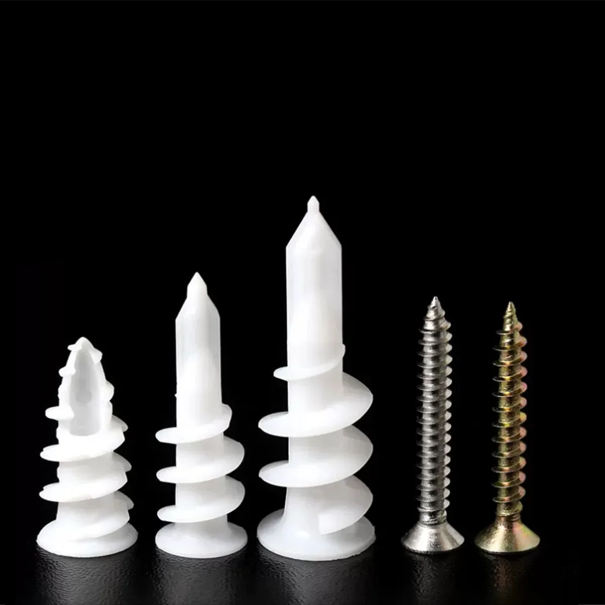 

Plastic Spiral Expansion Pipe Gypsum Board Special Hollow Brick Wall Expansion Plug Installation Curtain Screw Rubber Plug