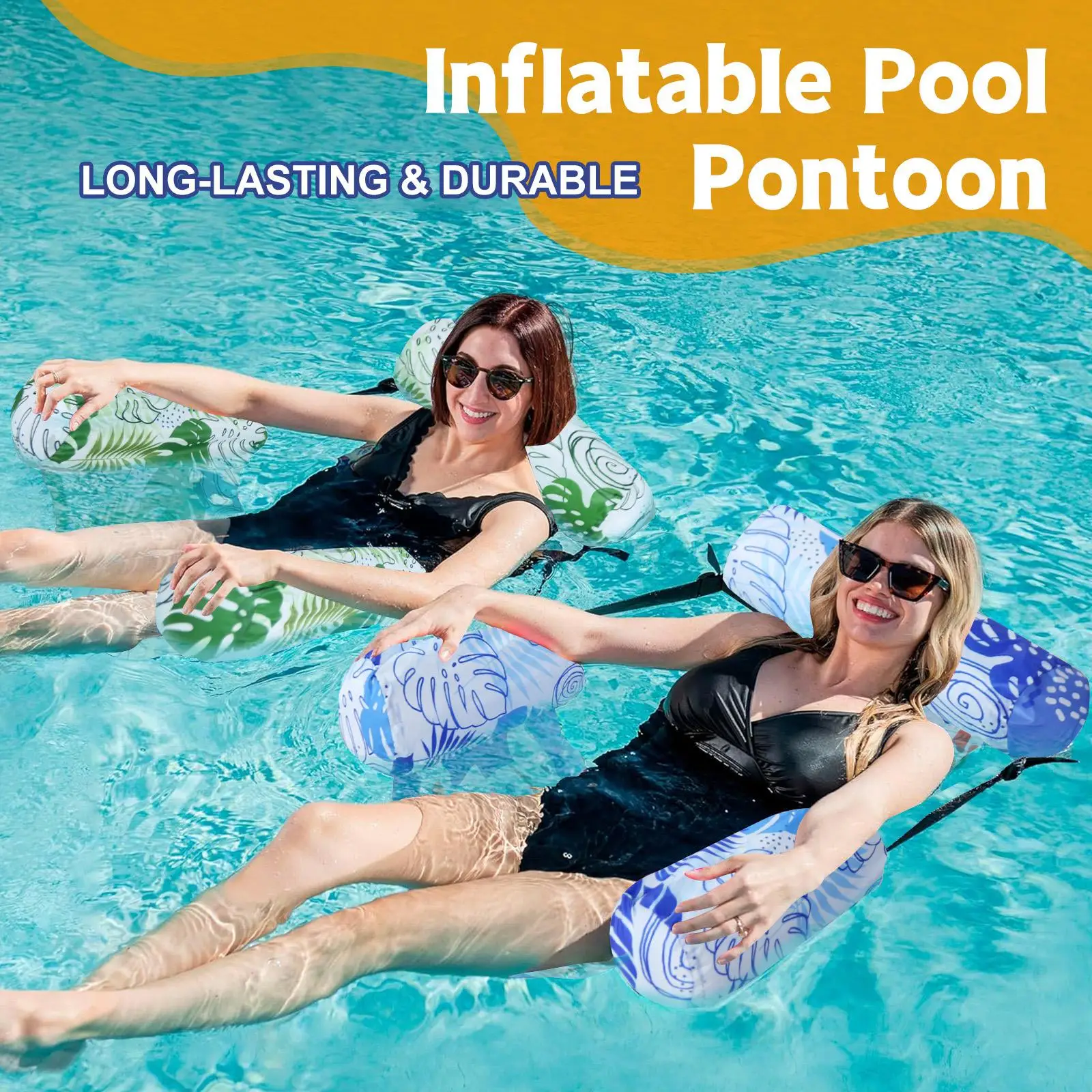 

Floating Pool Chair Portable Blow Up Raft Heavy Duty Summer Pool Floating Chair For Travel Beach Vacation Swimming Lake Lounging