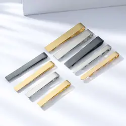 Fashion Tie Clip for Men Metal Tone Simple Bar Clasp Practical Necktie Accessories Clasp Tie Pin for Mens Collar Clip