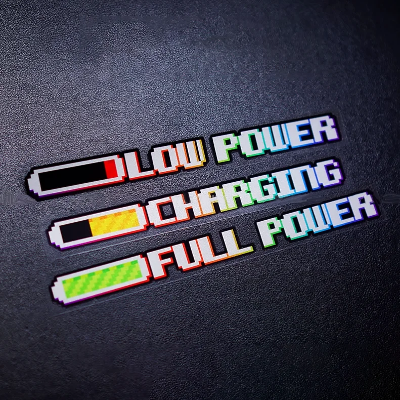 Car Sticker No Power Charging Full Power Battery Level Display Warning Modified Tape for Environmentally Friendly Vehicle