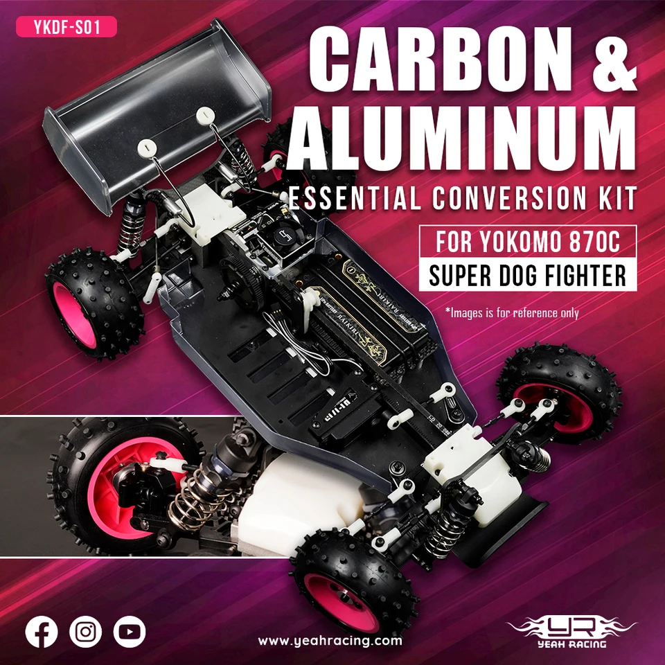 YEAH RACING ALUMINUM & CARBON ESSENTIAL CONVERSION KIT BLACK FOR