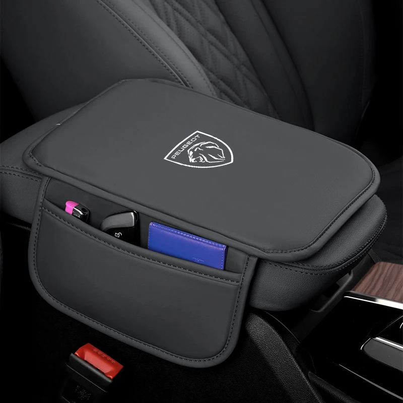 Car Armrest Mat Center Console Leather Protection Cushion For Peugeot 206 307 308 207 3008 208 407 508 2008 5008 301 406 408 607