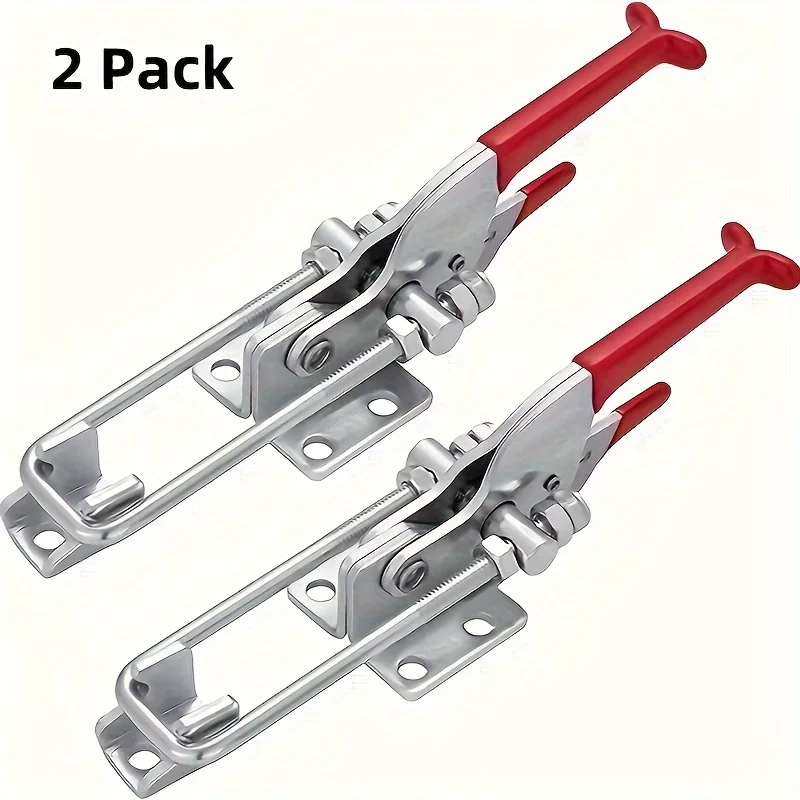 2 Buah Klem Tugas Berat Dapat Disesuaikan Bentuk U Pengunci Otomatis Tipe Baut Pintu Klem Cepat Anti-Selip Klem Dorong Tarik Toggle