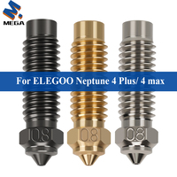 For ELEGOO Neptune 4 Plus/4 Max Hard Steel Copper Nozzles 3D Printer Parts 1.75mm nozzle for elegoo Neptune 4 Plus Neptune 4 mas