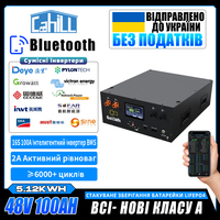 Grade A 48V 100AH Lifepo4 Battery Pack 2A Active Balancing 16S 100A Smart BMS 51.2V rechargeable Cell For RV Home Energy Storage