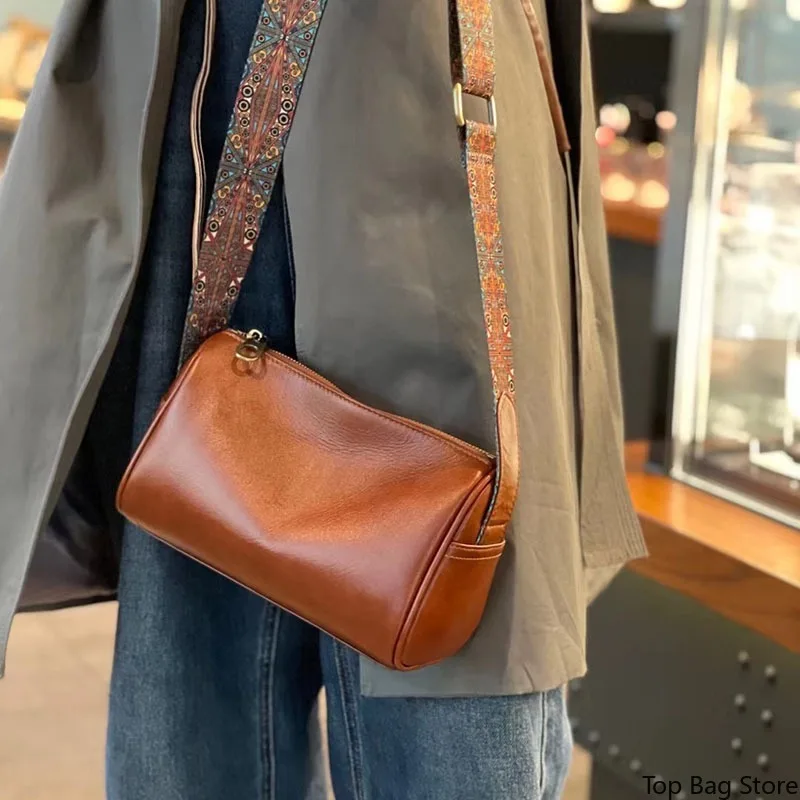 Vintage Everyday Soft Shoulder Bag for Women Genuine Leather Handbag Convertible Strap Spacious Large Capacity Luxury