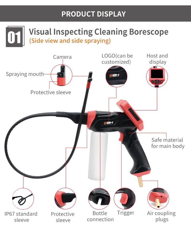 Auto Ac Cleaner Kit Endoscoop Auto Airconditioner Verdamper Spuitpistool Auto Wasapparatuur