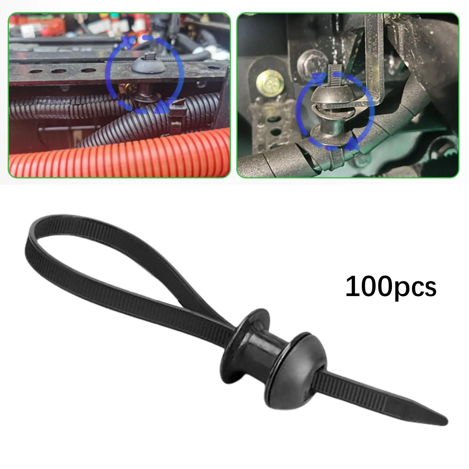 

100 шт., кабельные стяжки, самоблокирующиеся аксессуары, черный, универсальный, огнестойкий, для домашнего строительства, держатель стяжек на молнии