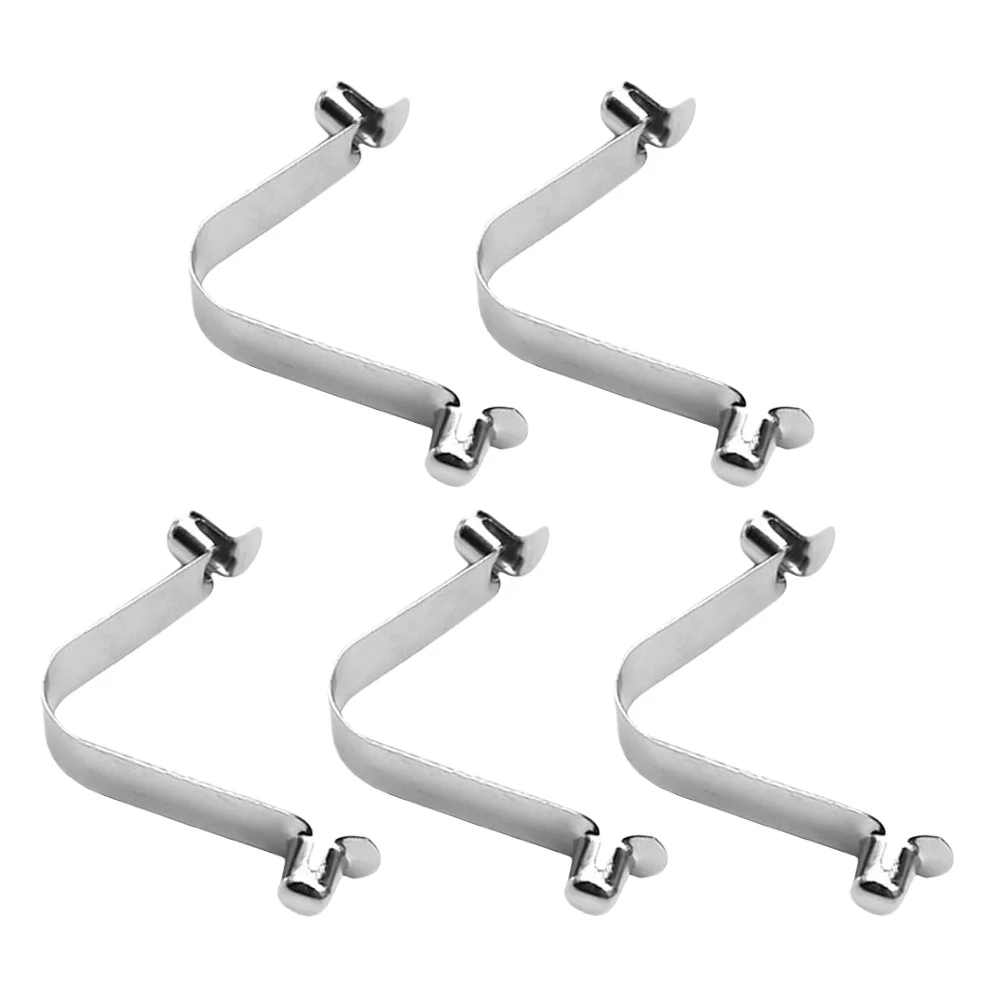 

5Pcs Stainless Steel Double Pin Spring Clips Pool Attachment Clips for V-Shaped Rods Skimmer Net Pool Maintenance