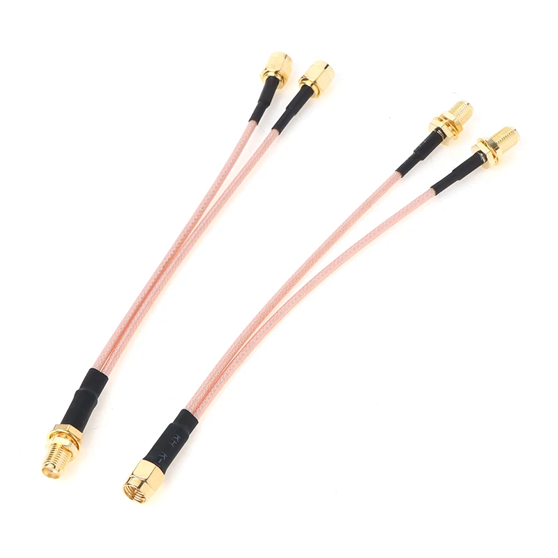 SMA to 2X SMA Male Female Y Type Splitter Combiner Jumper Cable Pigtail SMA MALE/ FEMALE 2X SMA MALE/FE Connector MALE