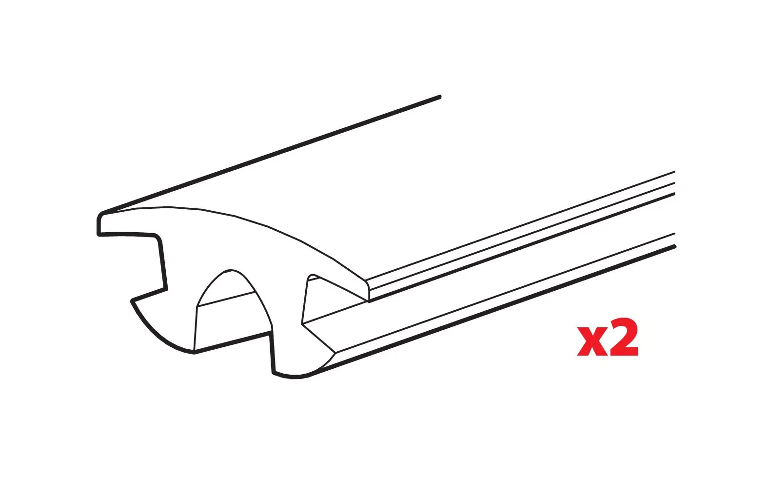 2pcs 1.5m Strips Suitable For THULE And Other Brands Of Luggage Rack Crossbar Sealing Strips T-Slot Seal Rubber Strip Roof Racks