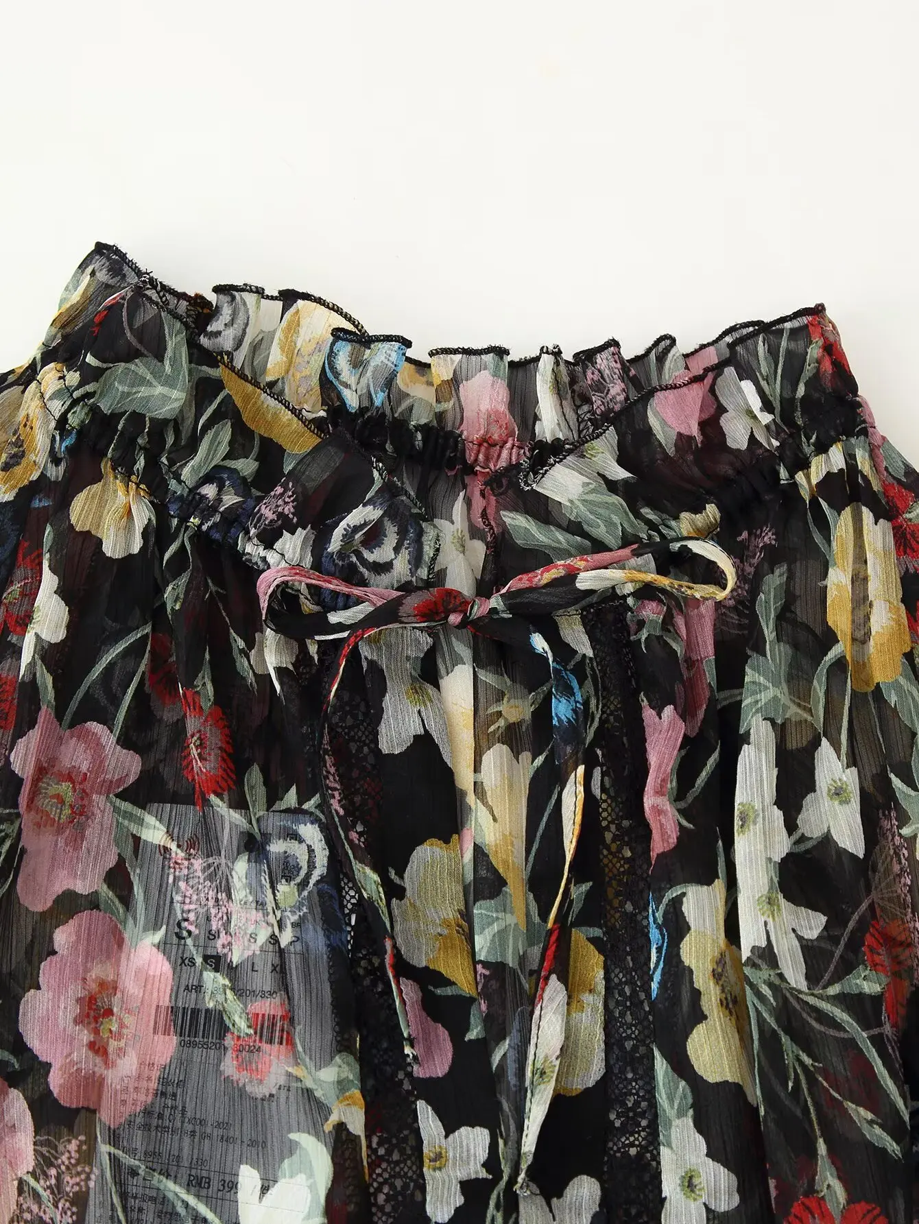Women Colorful Floral Print Mini Dress Spring Autumn Long Sleeve Chiffon Dresses - Image 3