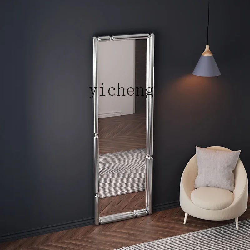 ZK full body mirror floor-to-ceiling household girls bedroom mirror wall-mounted stainless steel full-length mirror