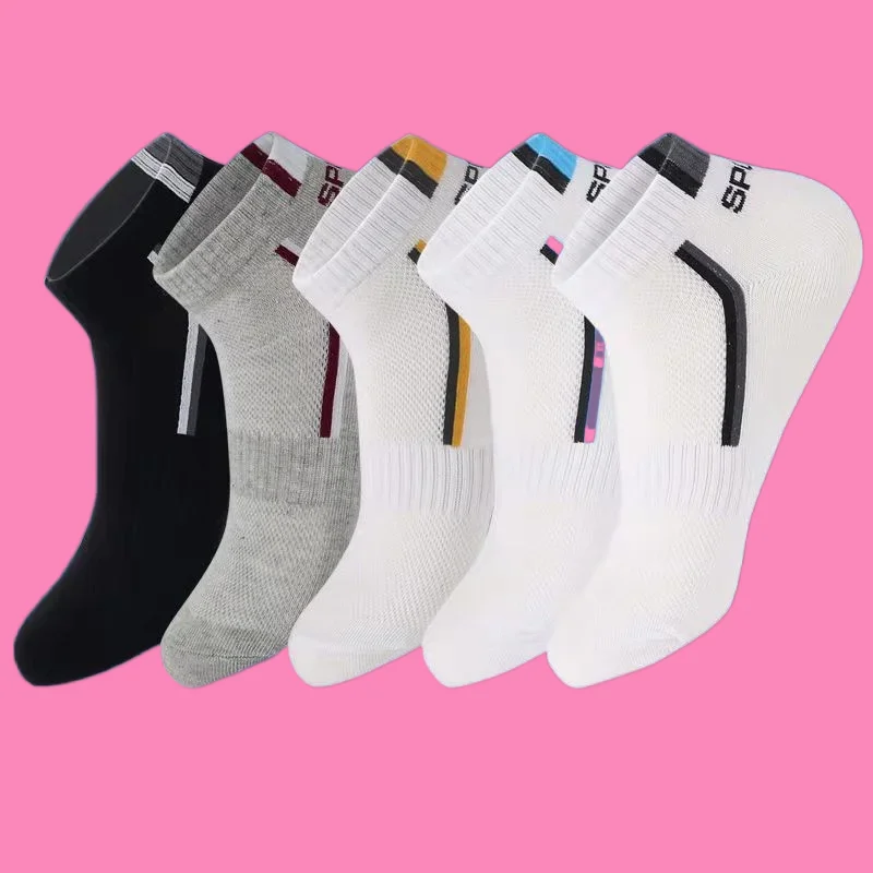 5/10/20 Pair High Quality Men's Comfortable Short Socks Comfortable Sweat Absorption Ankel Socks Breathable Men's Boat Socks