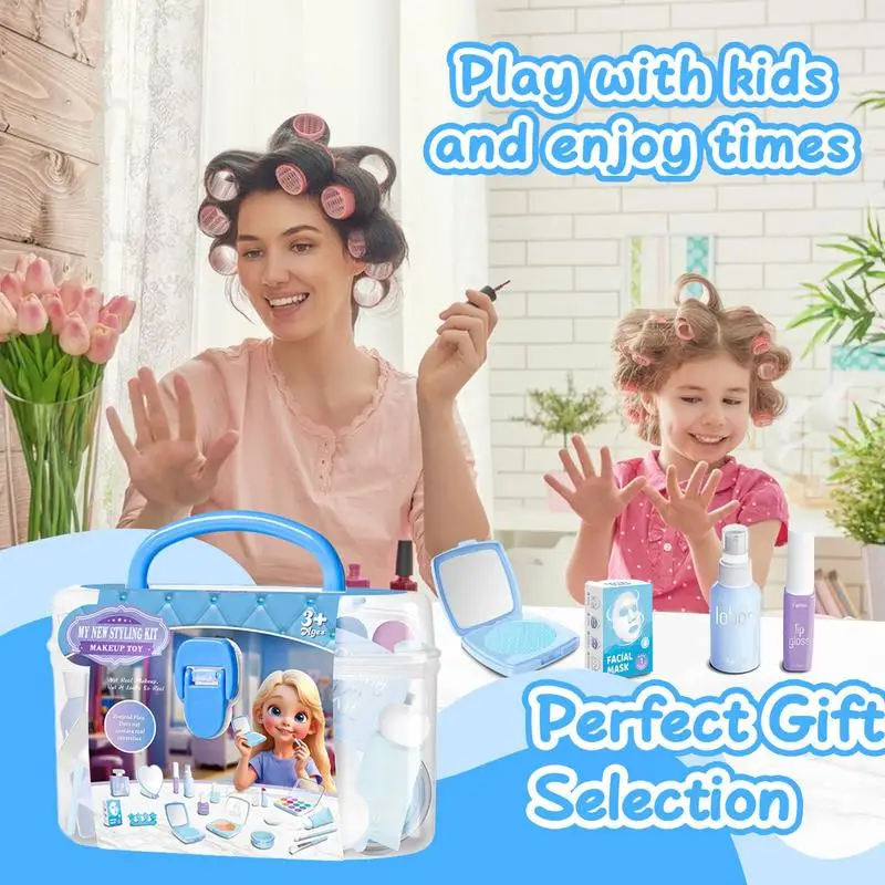 Crianças conjuntos de maquiagem menina princesa maquiagem jogar casa kit seguro e inofensivo brinquedo interior para aniversário natal dia das crianças