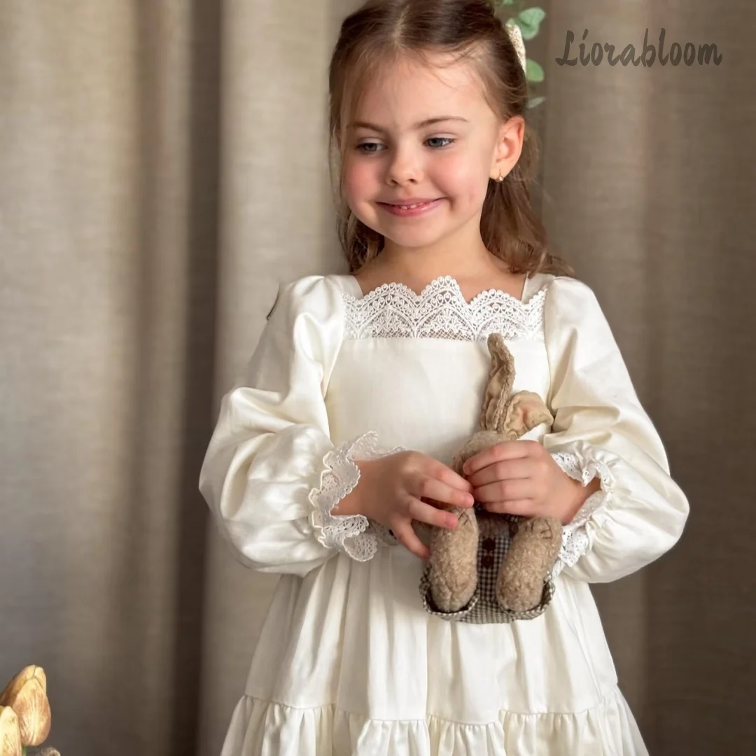 

Custom Girls' Dress Girls' Flower Girl Gown With Lace Trim Designer Details Women's Wedding Party Attire Dress свадебное платье