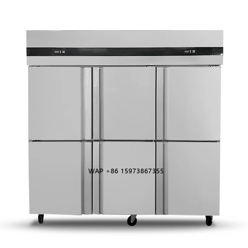 Wholesale Large Capacity High Quality Freestanding 6 Door Refrigeration Equipment Commercial Supermarket Kitchen Refrigerator
