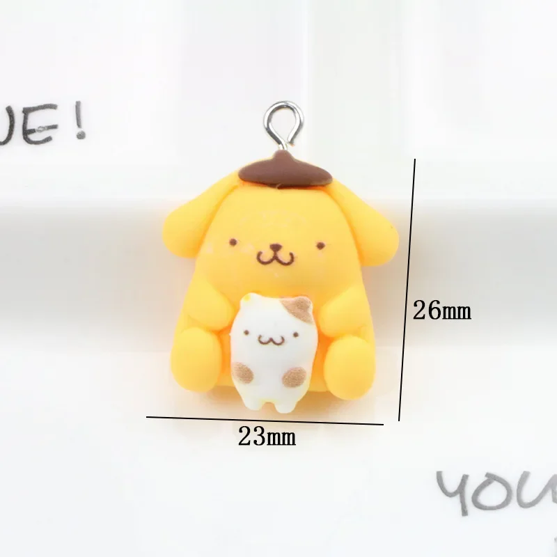 10PCS Kawaii Cinnamorolls Kuromis Cartoon Creative Image Earrings Small Pendant DIY Jewelry Accessories Resin Handmade Materials